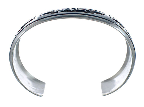 Navajo Authentic Sterling Silver Kokopelli Cuff Bracelet JX128769